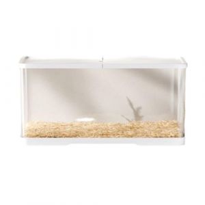 Generic Cage &agrave; Hamster Russe Plastique, Maison pour Hamster Confortable, Panoramique &agrave; 360&deg;, Mat&eacute;riau As, Conception D'a&eacute;ration, Cadre Int&eacute;gr&eacute;, Blanc, Noir, Beige (hefeisulianbaihuodian, neuf)