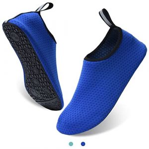 RICHDMI Homme Femme Chaussures d'eau, Water Shoes Chaussons Aquatiques Homme Femme Enfant Chaussures de Plage, Sable Antid&eacute;rapant S&egrave;che Vite &agrave; Utiliser dans l&rsquo;Eau, sur la Plage ou Yoga 44-45(Bleu) (KAT LKIU LTD, neuf)