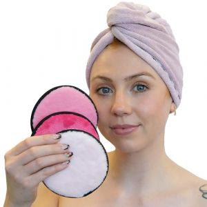 TRIXES Lot de 3 tampons d&eacute;maquillants r&eacute;utilisables en microfibre Rose (Digiflex FR, neuf)