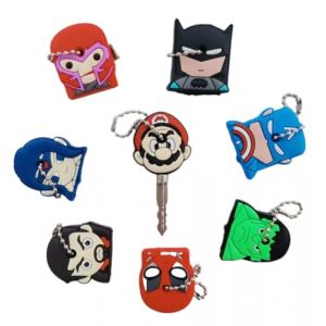 BOBOZHONG Couvre-clés de Dessin animé,8 Styles de Dessin animé Animaux Mignons Porte-clés Couvercle de clé Porte-clés en Silicone Porte-clés N (BoBoZ, neuf)