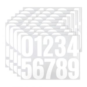YQQYG Lot de 50 num&eacute;ros de porte blancs &agrave; coller, 10,2 cm, autocollants en vinyle pour bo&icirc;te aux lettres, portes, poubelles, adresses, voiture (make beautiful, neuf)