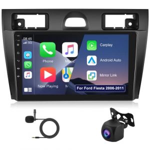 2GB 32GB Android 15 Autoradio pour Ford Fiesta MK VI Mk5 2002-2008 Radio Carplay Android Auto Lien Miroir, Hodozzy Ecran Tactile 9 Pouces GPS Bluetooth WiFi FM RDS HiFi Cam&eacute;ra Radio 2 Din pour Fiesta (Hodozzy Direct, neuf)