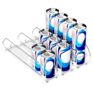 Dromzen Rangement Frigo, Transparent Organisateur Frigo Organiseurs Placards, Refrigerateur Boisson Range Bouteille Frigo Canette Distributeur, Cuisine Support Boite Rangement Frigo Dispenser (EDANA IRONWORKS S.R.L., neuf)