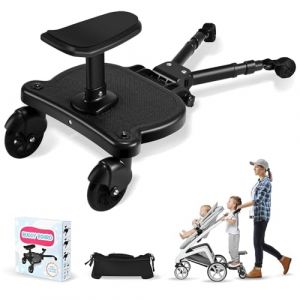 ENERHUB Planche Poussette Universelle, Marche Pied Poussette Avec Siège, Planche De Poussette À Suspension Intégrale Avec Sac De Rangement, Pour Bébé Pour Enfants De 2 À 6 Ans (25kg) (GREAT ABILITY LIMITED, neuf)