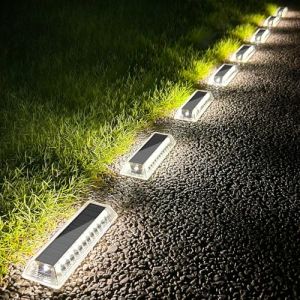 Lacasa Lampe Solaire Exterieur Jardin, 8 Pack 50LM Lumiere Solaire Exterieur Blanc Froid, IP68 Etanche LED Lampe Solaire Auto On/Off Eclairage Solaire pour Sol Escalier Chemins Terrasse All&eacute;e Patio (Koosion, neuf)
