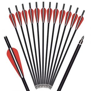 Elong Fl&egrave;ches d'arbal&egrave;te 12 14 16 Pouces Boulons d'arbal&egrave;te Tir &agrave; l'arc Boulons en Fibre de Verre avec Ailes de 3 Pouces pour la Chasse &agrave; l'arbal&egrave;te 12 pi&egrave;ces (GZelongeu, neuf)