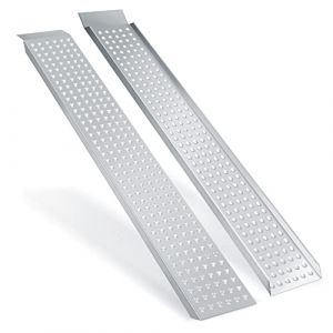 Jopassy Lot de 2 Rampe de Chargement, Rampe d'acc&egrave;s en acier galvanis&eacute;,Rail de chargement Antid&eacute;rapant, Moto Tracteur Rampe de Chargement 400kg,160 x 23,5 cm,pour Voitures, Camions (IRON-DG, neuf)