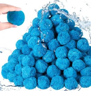 Hperu Boules de Filtre &agrave; Piscine 1,54 LB Fibre Filtre de Piscine M&eacute;dias r&eacute;utilisables Boule de Bain Filtre &eacute;cologique Boule de Sable Bleu &eacute;cologique Alternative Aquarium Bath Ball Filtre (SHLJADSDU, neuf)
