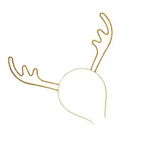 LIFKOME bandeau en bois de cerf couvre-chef de Noël bandeaux bandeau en bois de Noël bandeau animaux de la forêt deguisement déguisement Bandeau de Noël bandeau en corne de cerf Golden (Yaeerang, neuf)