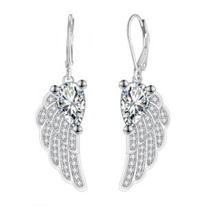 J.MUEN Boucles D'oreilles Ailes d'ange pour Femme Argent Sterling 925 en Bijoux Boucles d'oreilles Pendantes Femme Cadeaux pour Femmes (MUEN JEWELRY, neuf)