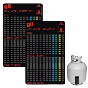 DULZEN 2 Pièces Indicateur de Niveau de Gaz Magnétique Bouteille Gaz Propane Butane Indicateur pour Bouteilles De Gaz Propane Butane Réchaud À Gaz Réutilisable pour Barbecues en Plein air Camping (mengogua, neuf)