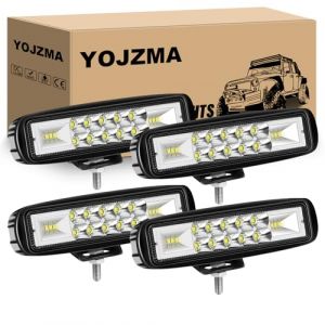 YOJZMA 4 Barres LED Anti-brouillard de 15 cm 6 pouces 7D, 24W 2400LM, Combiné Spot/Flood, Feux de Conduite, IP67 Étanche 12V/24V pour Véhicules Tout-Terrain, Pickups, SUV, UTV, ATV, 4X4 et Bateaux (FSYIHUI, neuf)