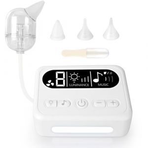 HOSSOM Mouche b&eacute;b&eacute; &eacute;lectrique, 9 forces d'aspiration Aspirateur nasal Nettoyant Nasal Rechargeable Avec Musique Et Lumi&egrave;re Pour Jeunes Enfants, Facile &agrave; nettoyer,Portabilit&eacute;(blanc) (ELLIE ANN MACDONALD, neuf)