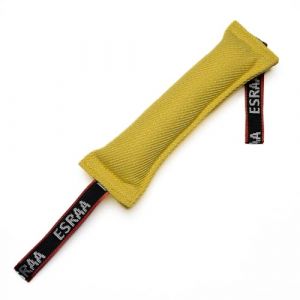 ESRAA Boudin &agrave; Mordre pour Chien, Boudin de Rappel 30 cm en Toile R&eacute;sistante, Jouet Remorqueur pour Dressage et Sport Canin, 2 Anses, Int&eacute;rieur/Ext&eacute;rieur, Jaune (ESRAA France, neuf)