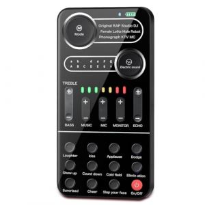 Changeur de Voix pour XboxOne Phone, Bluetooth 5.3 Portable Microphone de Poche Changeur de Voix Disguiser Modulator, Mini Carte Son en Direct pour Les Jeux en (Shaiphfy, neuf)