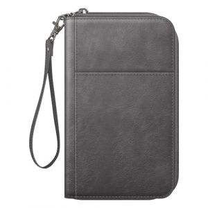 FINTIE Portefeuilles Passeport Familial avec 5 Emplacements de Passeport, Pochette Passeport Organisateur, Porte Carte avec Blocage RFID, Gris Fonc&eacute; (Fintie EU, neuf)