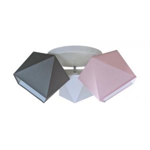 FKL DESIGN Home Deco 299 300 G3 Suspension Luminaire pour Chambre Ado, Chambre Enfant - Lampe à Suspension 3 Lumières LED - Lampe de Plafond - Plafonnier E27 60 W - 230 V - Gris-Rose-Blanc (FKLampen, neuf)