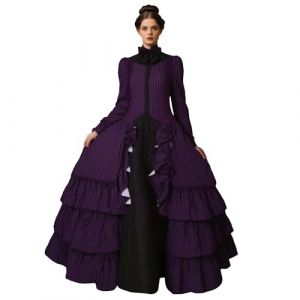 Duohropke Robe médiévale pour femme - Robe victorienne en dentelle vintage - Robe de princesse - Robe de princesse - Robe de fête d'Halloween - Robe gothique - Robe de bal - Cosplay - Costume de (PANGCON, neuf)