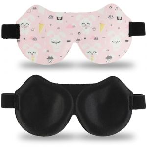 Yemiany Masque de Nuit, Masque de Nuit Enfant, Masque Nuit Sommeil, Bandeau Yeux Sommeil, Masques de Sommeil 3D Avec Sangle Réglable, Lapin Rose (YemWzs, neuf)