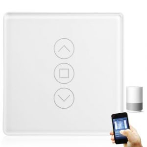 Interrupteur de volet roulant Wi-Fi intelligent, 2,5D, compatible avec Alexa, Yandex et Google Home, minuterie et commande vocale, conducteur neutre nécessaire (blanc) (RAMONISA SHOP, neuf)