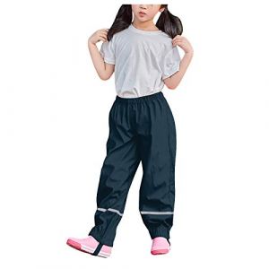 Pantalon de Pluie Garcon et Fille Pantalon Boue de Pluie Imperm&eacute;able Coupe-Vent L&eacute;ger Enfants Salopette Gar&ccedil;on sans Doublure Surpantalon R&eacute;fl&eacute;chissant Enfant pour Road Running (1-Dark Blue, 5-6 Years) (DolceTiger, neuf)
