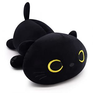 Coussin en peluche chat mignon de 30 cm, jouet en peluche Kawaii, chat noir, peluche douce rembourr&eacute;e, cadeau de No&euml;l pour enfants (CZSwsw, neuf)