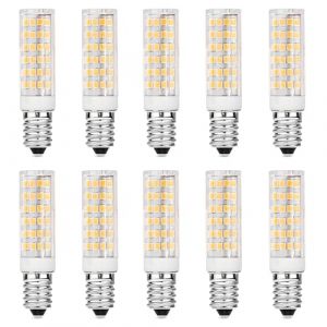 Lot de 10 Ampoules LED E14 7W Non Dimmable Équivalent Ampoule Incandescence 70W 700lm 3000K Blanc Chaud, Petit Culot à Vis E14,360° Angle Faisceau 75 X 2835 SMD LED E14 Maïs Lamp (HUAMu, neuf)