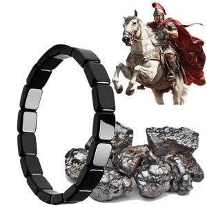 Bracelet en h&eacute;matite VIVIZEN pour homme, retrouvez votre force et votre confiance Bracelets extensibles en pierres naturelles d'h&eacute;matite aux vertus curatives Bijoux(carr&eacute; noir) (VIVIZEN STORE, neuf)