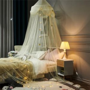 Odot Ciels de Lit Enfants pour Fille et Garcon, Ciel de lit Bébé Tente Lit Princesse Maison de Jeux,Baldaquin Moustiquaire Décoration pour Dôme Chambre d'Enfant (Beige (étoiles)) (Odot, neuf)