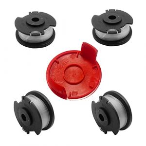 cimsfcor Bobine de Fil de Rechange pour Einhell GE-CT 18/28 Li avec Couvercle de Bobine pour Coupe-Bordures GE-CT 18/28 Li GE-CT 18/28 Li TC (4 bobines + 1 Capuchon) (Sandwichl, neuf)