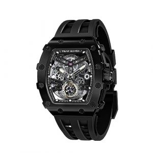 TSAR BOMBA Montre de Luxe pour Homme Montres automatiques Homme Étanche à 50 m Mouvement mécanique Japonais Tonneau Boîtier en Acier Inoxydable Verre Saphir Montre Visage Cool Unique Mode Cadeau (SAPPHERO L'Atelier du Temps, neuf)