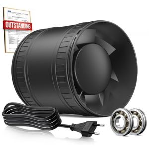 BUMSOU Extracteur d'air 100mm, Ventilateur de Conduit Compact avec Protection Contre la Surchauffe, 32dB 130m³/h Aérateur Extracteur Silencieux, VMC Salle de Bain Cave Garage Tente Garantie 5 Ans (YuMiStore, neuf)