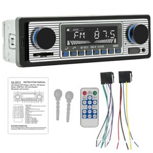 Autoradio Bluetooth 1 DIN avec Mains Libres Lecteur Audio Numérique 12V/24V Lecture MP3 / Radio FM/Localisation et Navigation Véhicule/Enregistrement Audio/Ports USB/SD/AUX/Contrôle via Appli (Aototeck US, neuf)