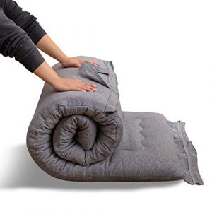 MAXYOYO Matelas futon Portable Pliable, en Tissu hypoallergénique et en Mousse à mémoire de Forme avec poignée et Fermeture éclair pour extérieur, intérieur, Voiture d'invités (Grise, 90x190 cm) (Little Ant Jumper, neuf)