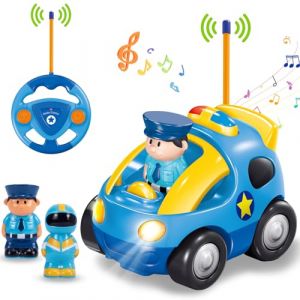 Pup Go Voiture Radiocommandee, avec Musique Et Lumières, Voiture Telecommandé 2 Ans avec 2 Poupées?La première Voiture télécommandée d'un Jeunes Enfant, Jouet Enfant 2 3 Ans Garcon Fille (Police) (Pup Go, neuf)