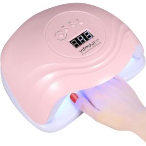 VIPNAJI Lampe UV LED Ongles Gel,168W Portable Séchoir à Ongles Professionnel Automatique,10s/30s/60s/99s,LCD Ecran, Capteur, Base Amovible, Machine Ongle Gel Automatique pour Gel Vernis (SHYTI KIARA, neuf)