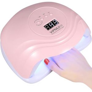 VIPNAJI Lampe UV LED Ongles Gel,168W Portable Séchoir à Ongles Professionnel Automatique,10s/30s/60s/99s,LCD Ecran, Capteur, Base Amovible, Machine Ongle Gel Automatique pour Gel Vernis (ZLPECOMMERCE, neuf)