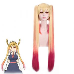 Kobayashi san Chi pas de femme de chambre Dragon Tooru perruques Costume de Cosplay Miss Kobayashi Dragon femme de chambre Tohru femmes longue perruque cheveux synthétiques PL-847 (good stuff A, neuf)