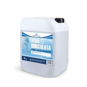 CHEMICA SOLUTIONS Eau bidistill&eacute;e pure pour usage industriel et clinique bidon de 5 litres, distill&eacute;e deux fois, d&eacute;min&eacute;ralis&eacute;e, fabriqu&eacute;e en Italie (MARKETSHOP20, neuf)