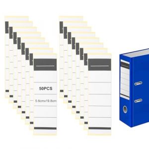 50 Pi&egrave;ces &Eacute;tiquettes Autocollantes Pour Dos De Classeur, 54 x 190 mm &Eacute;tiquettes Self Adhesive Pour Dossiers &Eacute;troits de 5 cm/8 cm, &Eacute;tiquette dos Classeur pour Bureau et &eacute;cole, Blanc (YHYHZBJ, neuf)