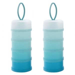 Boite Doseuse de Lait Empilable, 2PCS Doseur De Lait 4 Compartiments Bo&icirc;te Doseuse &agrave; Poudre de Lait Distributeur De Lait en Poudre Bo&icirc;te &agrave; Lait en Poudre pour B&eacute;b&eacute; R&eacute;cipient de Lait en Poudre (Haptre, neuf)