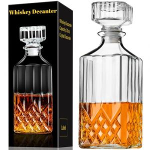 PARACITY Carafe whisky, coffret whisky pour alcool avec bouchon en verre, bouteille whisky dans un coffret cadeau, coffret whisky cadeau homme, coffret whisky homme, carafe à whisky, bourbon (Huimei Trade, neuf)