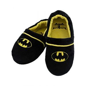 Funidelia | Chaussons Batman pour garçon Le Chevalier noir, Super héros - Accessoires & Linge maison - Cadeaux originaux enfants pour Noël, anniversaires & autres fêtes - Taille 34-36 - Noir (Funidelia FR-BE-LU, neuf)