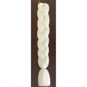Tingyilan 4Pcs Perruque Lumineuse Perruque Afro Perruque Synthétique Tresse Lumineuse Tresse En Crochet Tresse De Cheveux, Perruque Queue De Cochon,Blanc (BeLongsYou, neuf)