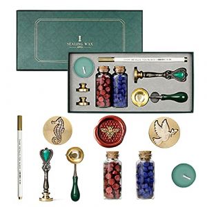 Joyeee Kit de cachet de cire pour emballages de vin, courriers d'escargots, scellement de lettres, peinture de livres, décoration de cartes, fournitures de papeterie, boîte cadeau de Noël (PinPoundStoreDirect, neuf)