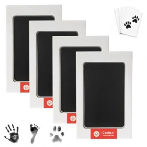 4 Kit Empreinte Chien, Kit empreinte main pied bébé et empreinte chien, Kit empreinte chat, Tampon Clean Touch pour empreinte bébé nouveau-né et empreinte animale, Idéal comme cadeau (ZGTX, neuf)