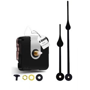 DEEWISH 12888 M&eacute;canisme Horloge Murale Silencieux avec Aiguilles, mecanisme horloge pile, Remplacement DIY salon/pour Horloge Cuisine, Gesamtschaftl&auml;nge 17 mm, (Aiguilles Noires B) (DEEWISH, neuf)