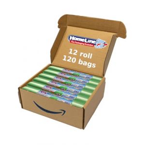 HOME LINE - 120 sacs poubelle 110 litres - 70 x 110 cm - Sacs avec attaches, anti-goutte et ultra r&eacute;sistants | Sacs poubelle pour collecte diff&eacute;renci&eacute;e - Couleur verte (Valsapori Srl, neuf)