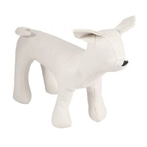 Giilayky Mannequins De Chien en Cuir De ModÈLes De Chien De Position Debout Mannequin d'Affichage De La d'animal De Compagnie Blanc S (Babangx, neuf)
