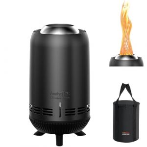 Onlyfire Brasero de Table avec Sac de Transport, Brasero sans Fumée Foyer Portable de Table Brasero pour des Granulés ou du Bois, pour Patio Extérieur Camping, Acier Inoxydable, 15x30,5cm, Noir (Onlyfire Store, neuf)